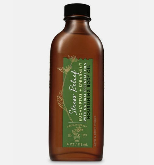 Rare Bath & Body Works Aromatherapy Eucalyptus Spearmint Body & Massage Oil 4 Oz