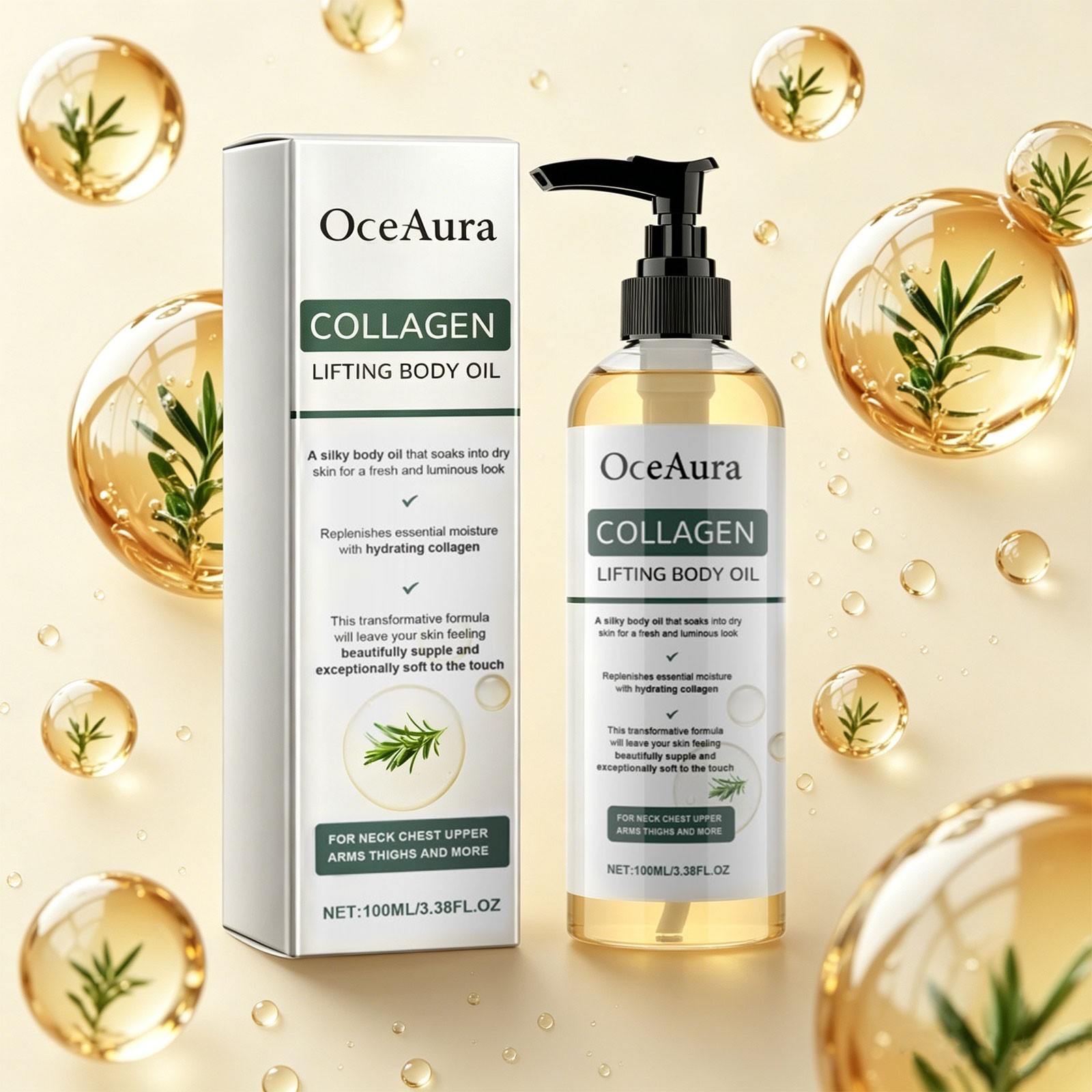 Collagen Lifting Body Oil Firming Anti Aging Wrinkles Scars & Stretch Mark