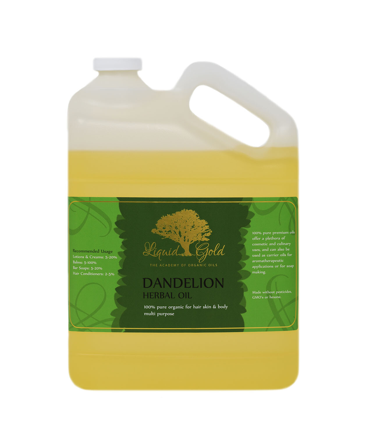 Gallon Premium Liquid Gold Dandelion Herbal Oil Pure & Organic Natural Skin Care
