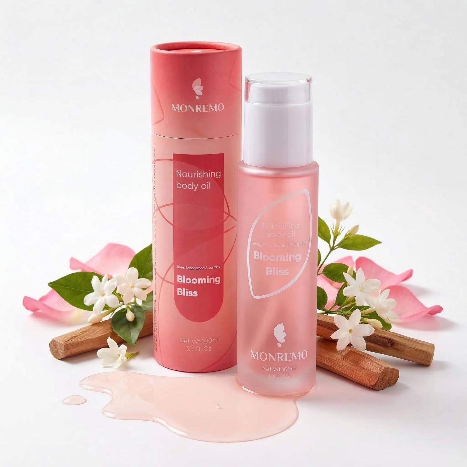 Nourishing Body Oil | Hydrating Squalane, Sweet Almond, Rose, Sandalwood & Ja…