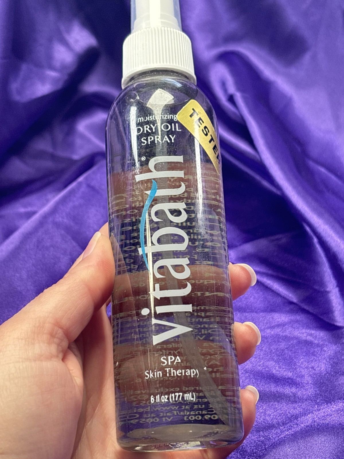 Vitabath Spa Sking Therapy Moisturizing Hydrating Dry Oil Spray 6oz VTG Tester