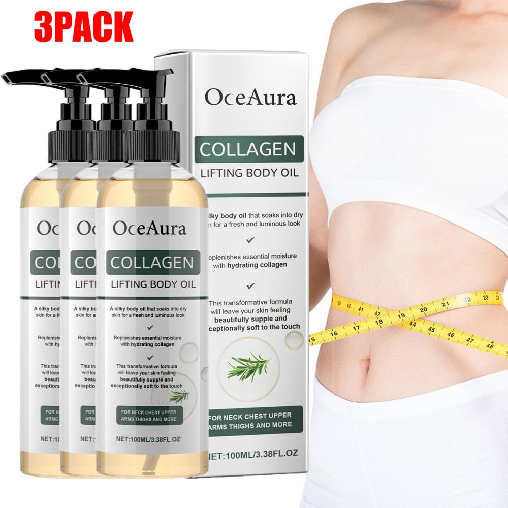 3PCS Collagen Lifting Body Oil Firming Anti Aging Wrinkles Scars & Stretch Mark
