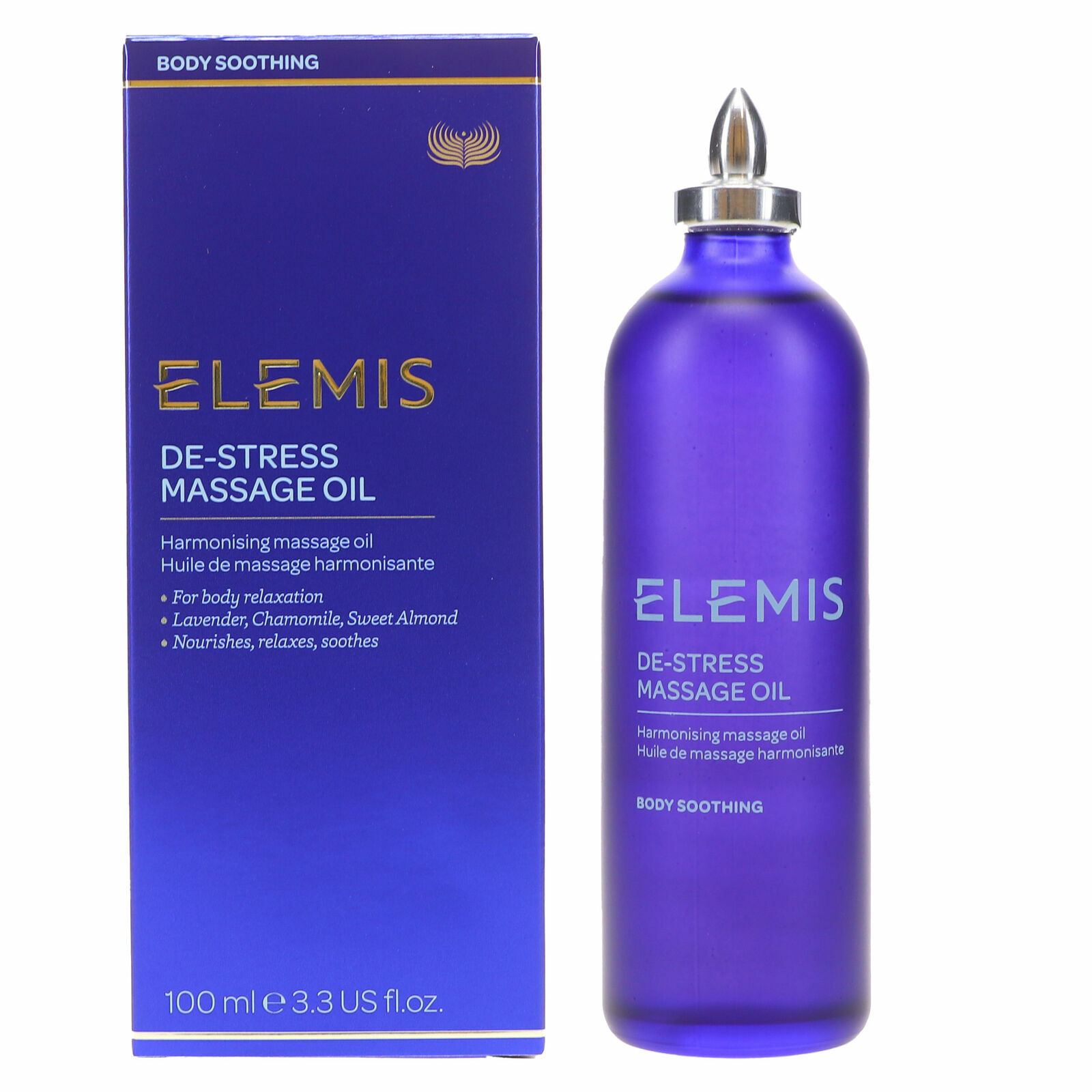 Elemis De-Stress Massage Body Oil 3.3 oz / 100 ml Exprtn. Date 06/2025 New Box