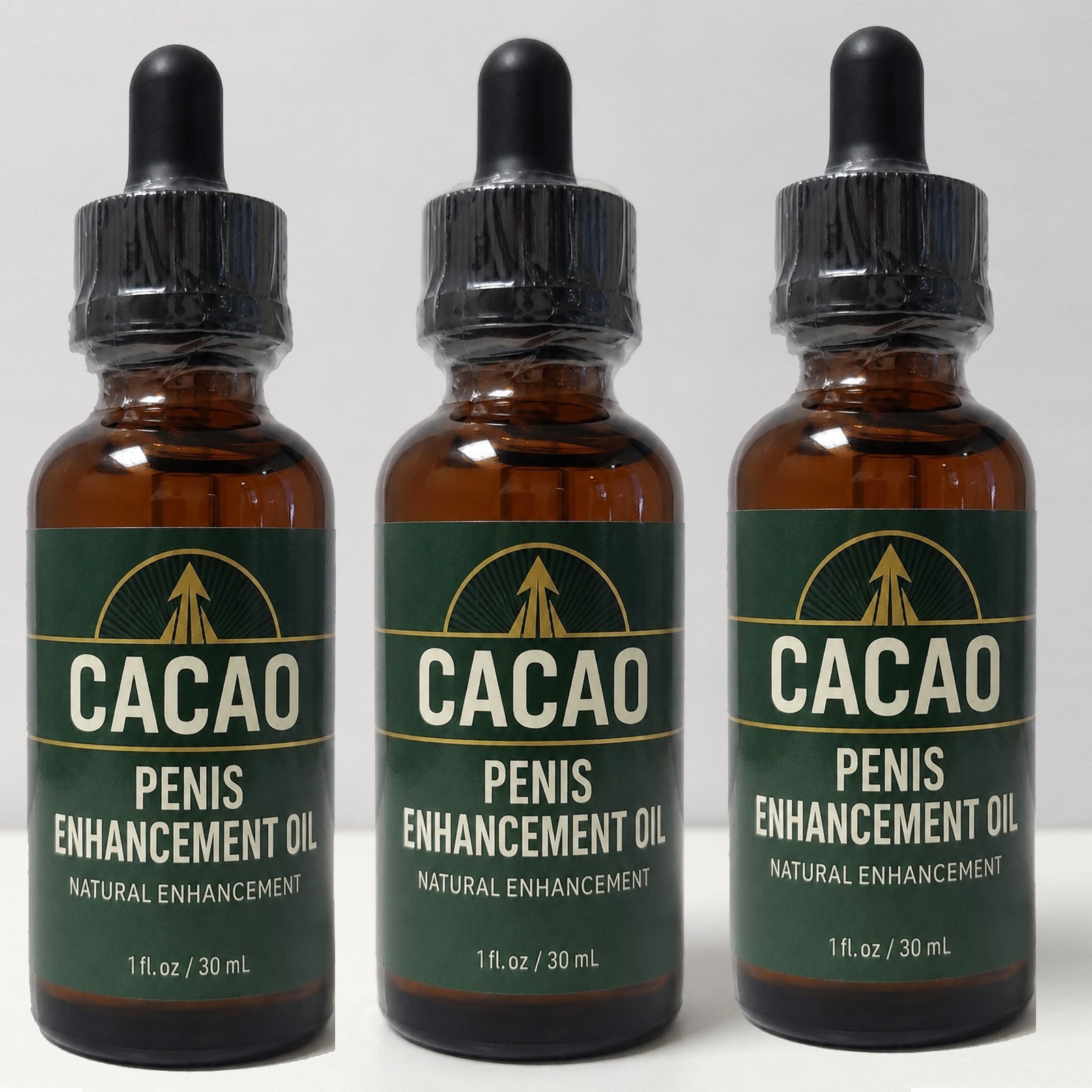 3pk Cacao Male Enhancement Oil | Herbal Intimate Massage Oil Natural Growth 30ml