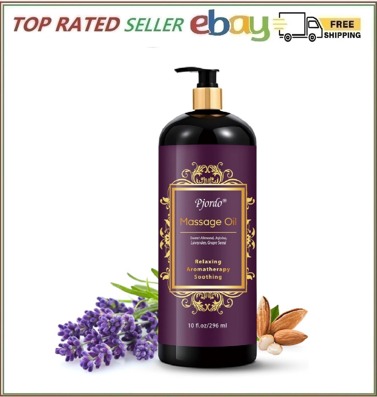 Aromatherapy Lavender Massage Oil, 10 Fl Oz Relaxing Massage Oil for Massage The