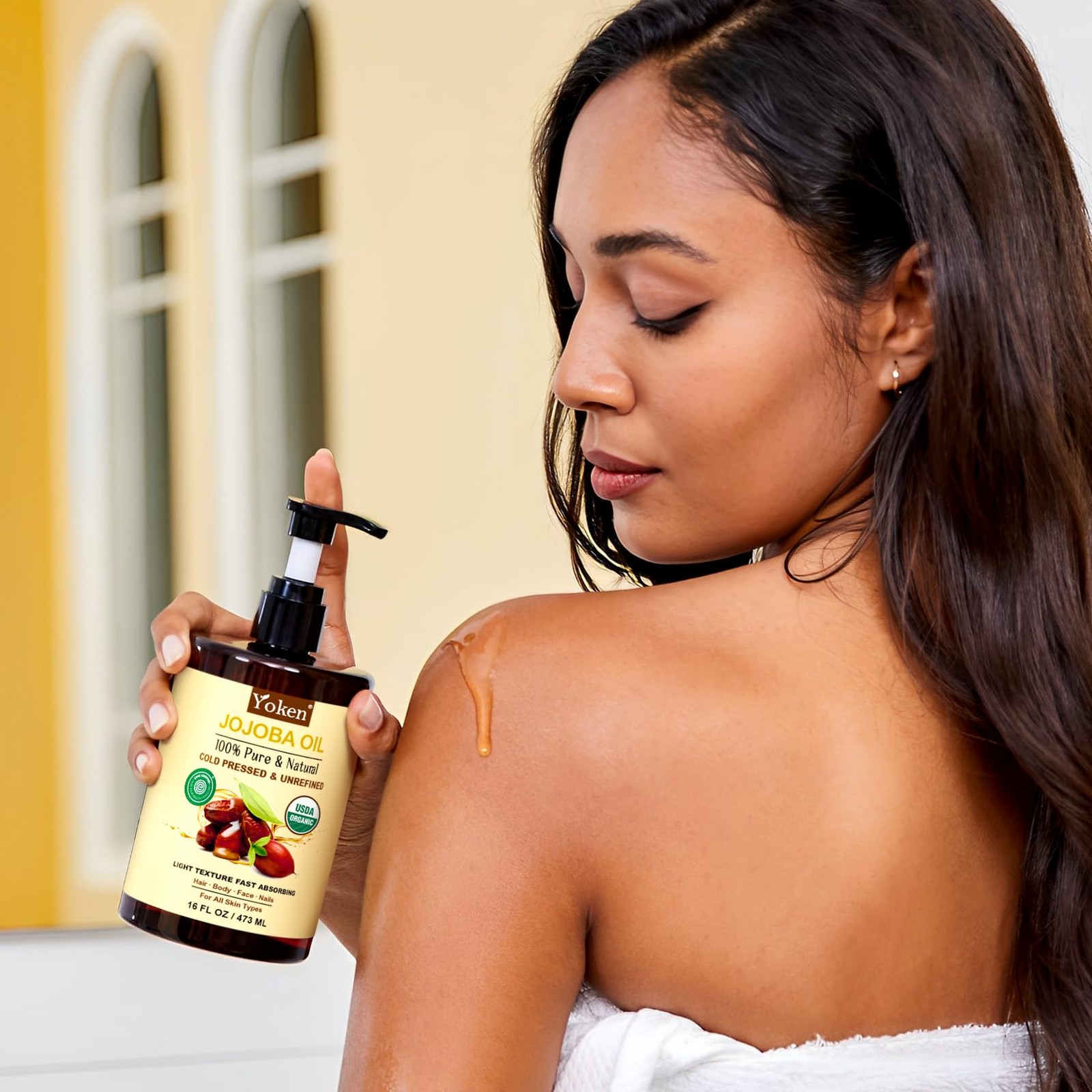 Pure Jojoba Oil Organic USDA Certified 16 fl oz, 100% Natural Jojoba Oil for …
