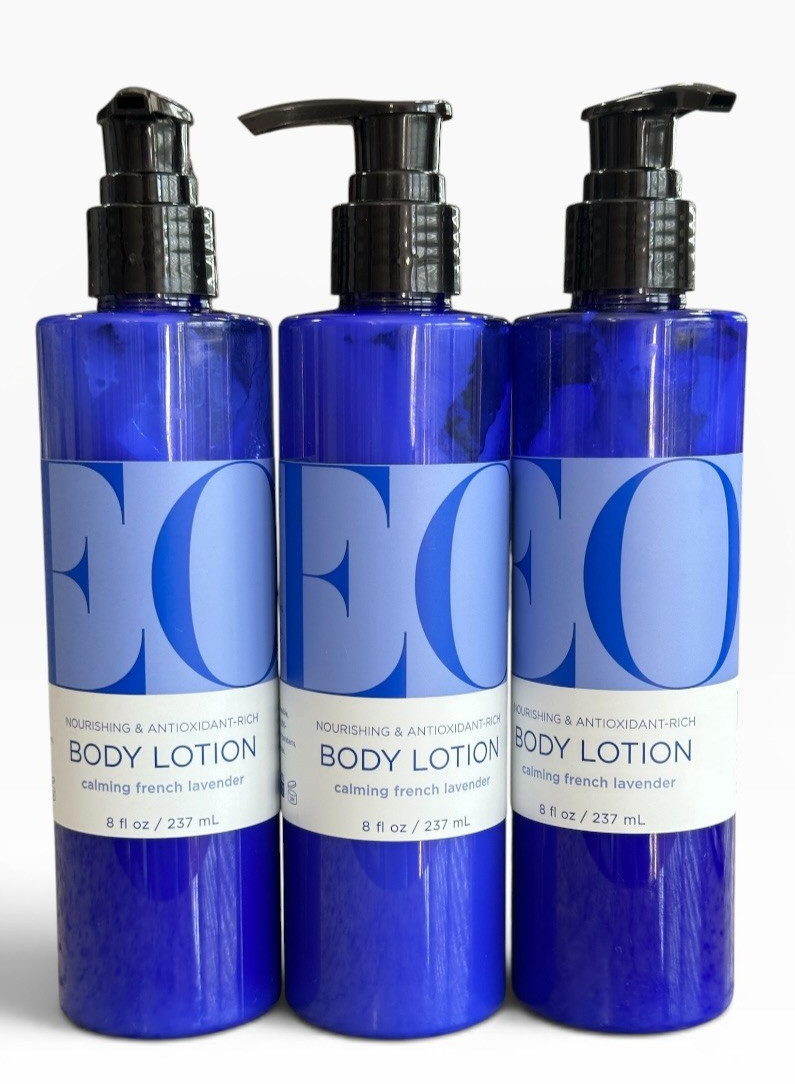 EO Body Lotion, 8 Oz (Pack of 3), French Lavender, Organic Plant-Based, w/ Vit E