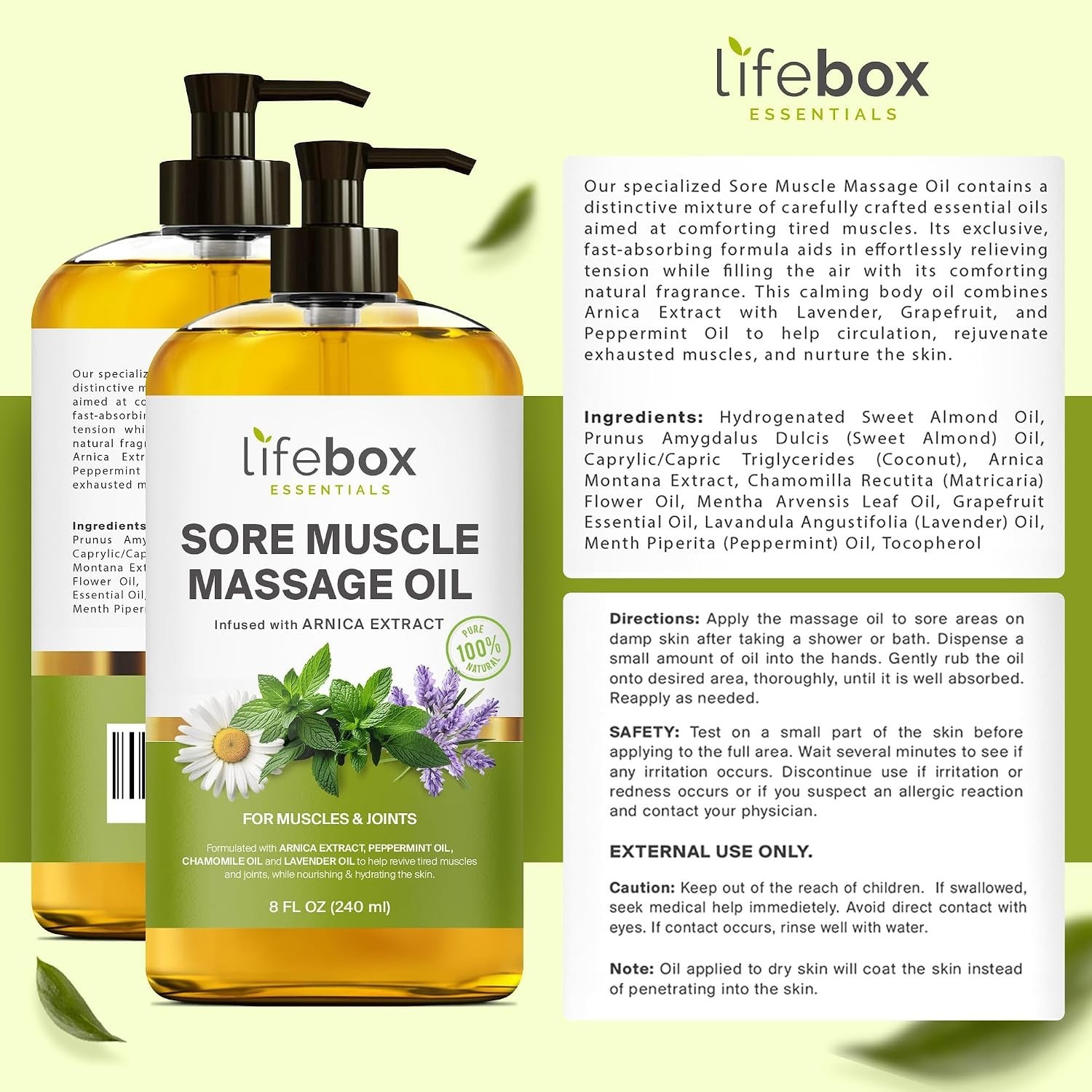 Mejor Aceite para Masajes y Dolores Musculares Sensual Cansancio Parejas Arnica