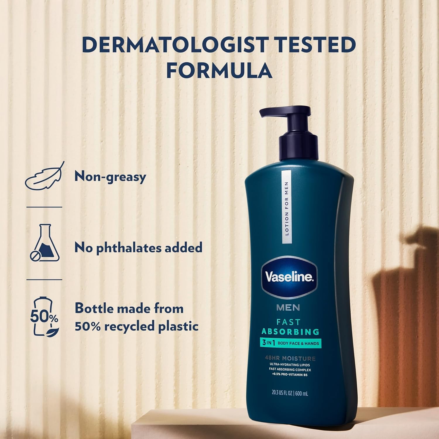 Vaseline Men’s Healing Moisture Hand & Body Lotion For Dry or Cracked pack of 3