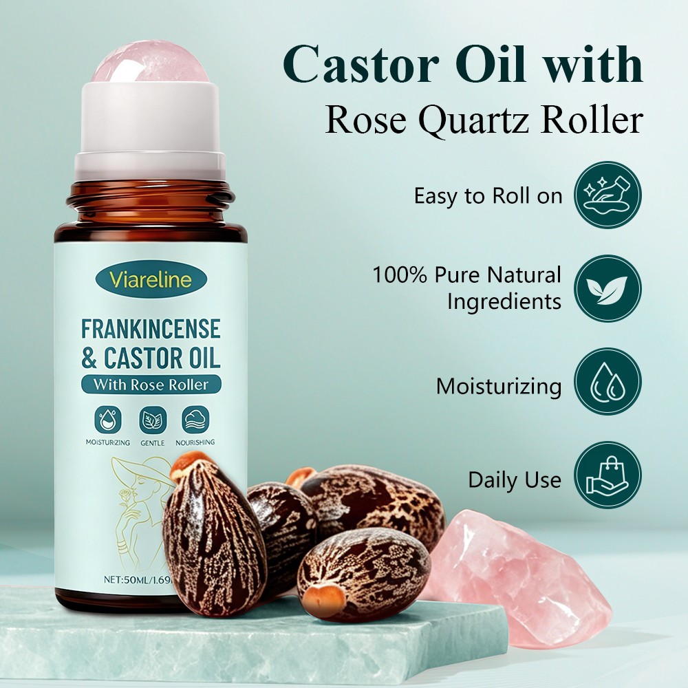Frankincense & Castor Essential Oil Roll-On for Wrinkles and Dark Circles 50ml
