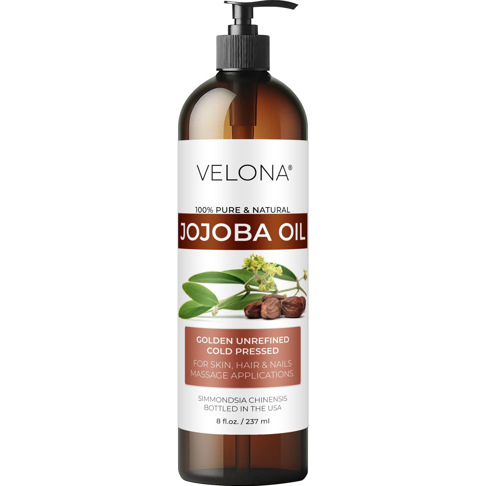 Jojoba Oil 8 Fl Oz With Pump | 100% Pure and Natural | Golden, Unrefined, Co…