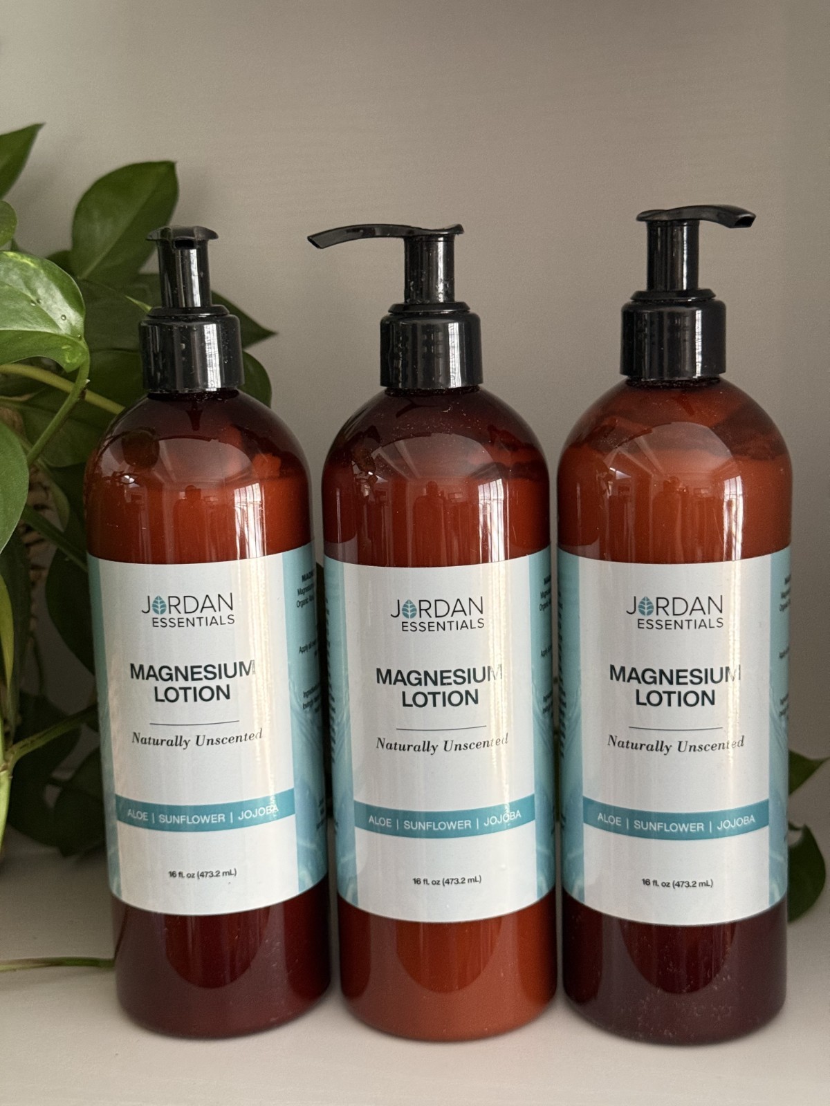 3 Magnesium Lotion Unscented 16oz Muscle Relief Cooling Relaxation Body Lotion
