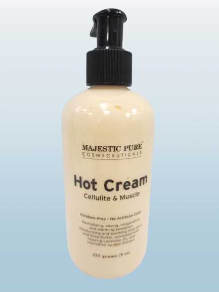 MAJESTIC PURE HOT CREAM CELLULITE & MUSCLE 9 OZ . LOT OF 2
