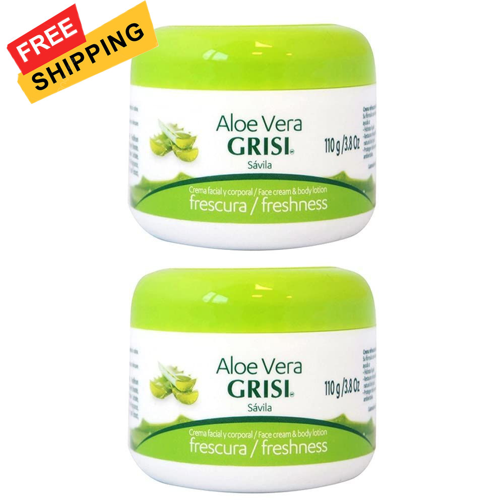 Grisi Aloe Vera Face Cream & Body Lotion Freshness, 3.8 Ounce (Pack of 2)
