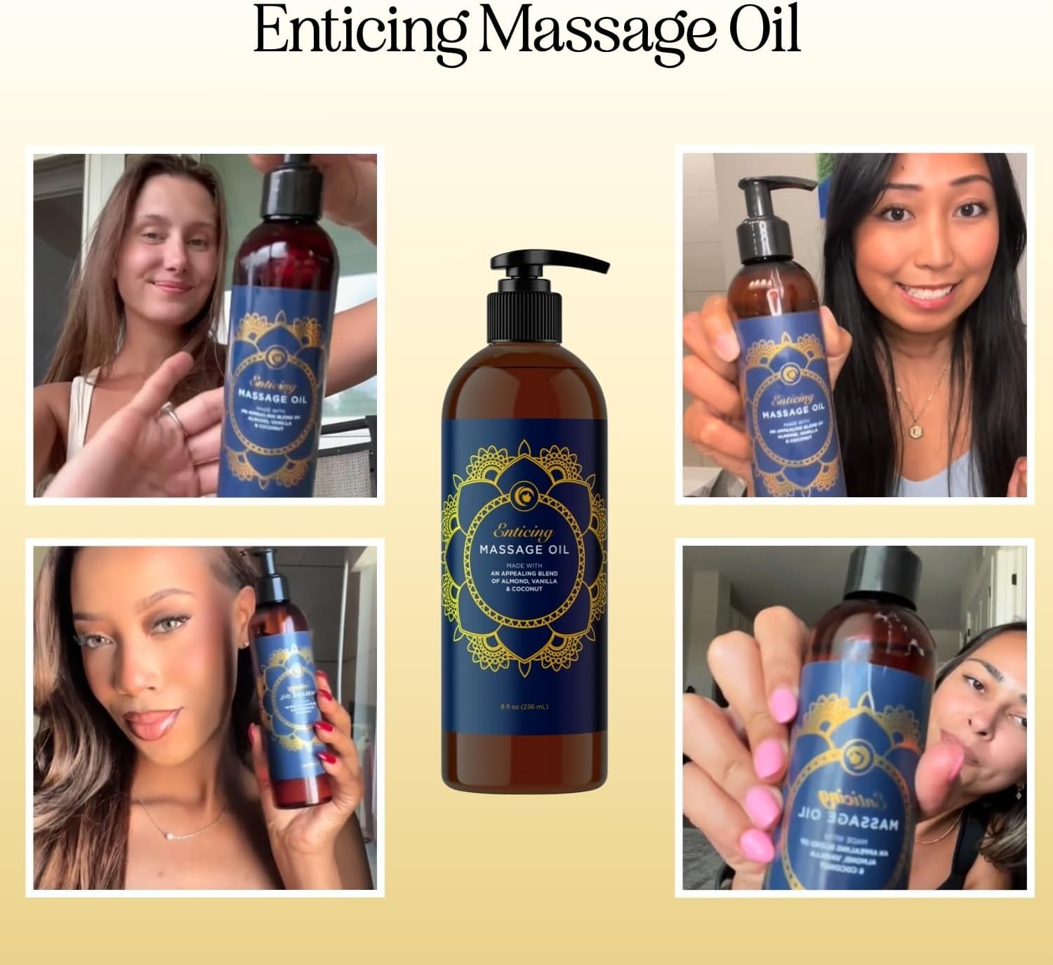 Non-Greasy Sweet Vanilla Massage Oil – Enriched for Couples’ Relaxation – 8 Oz