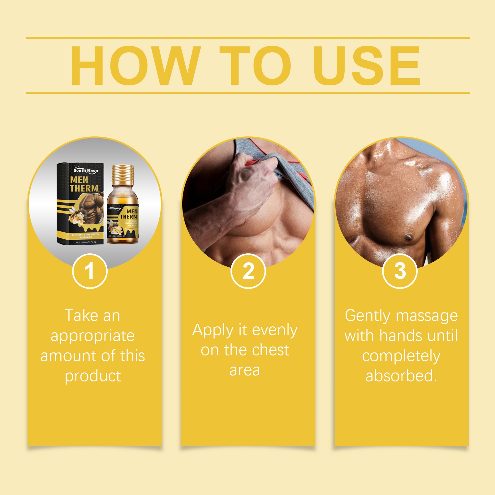 Men’s Chest Massage Oil Firming Sculpting Body Care Tightening Skin Oil