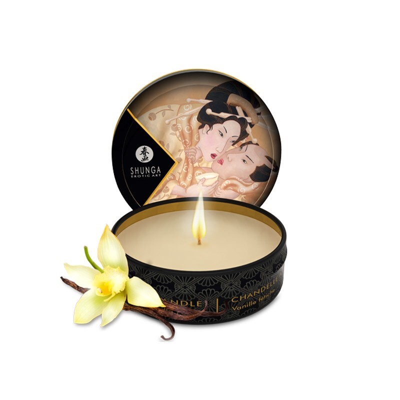 Shunga Mini Massage Candle-Vanilla Fetish 1oz ITEM #SH4601