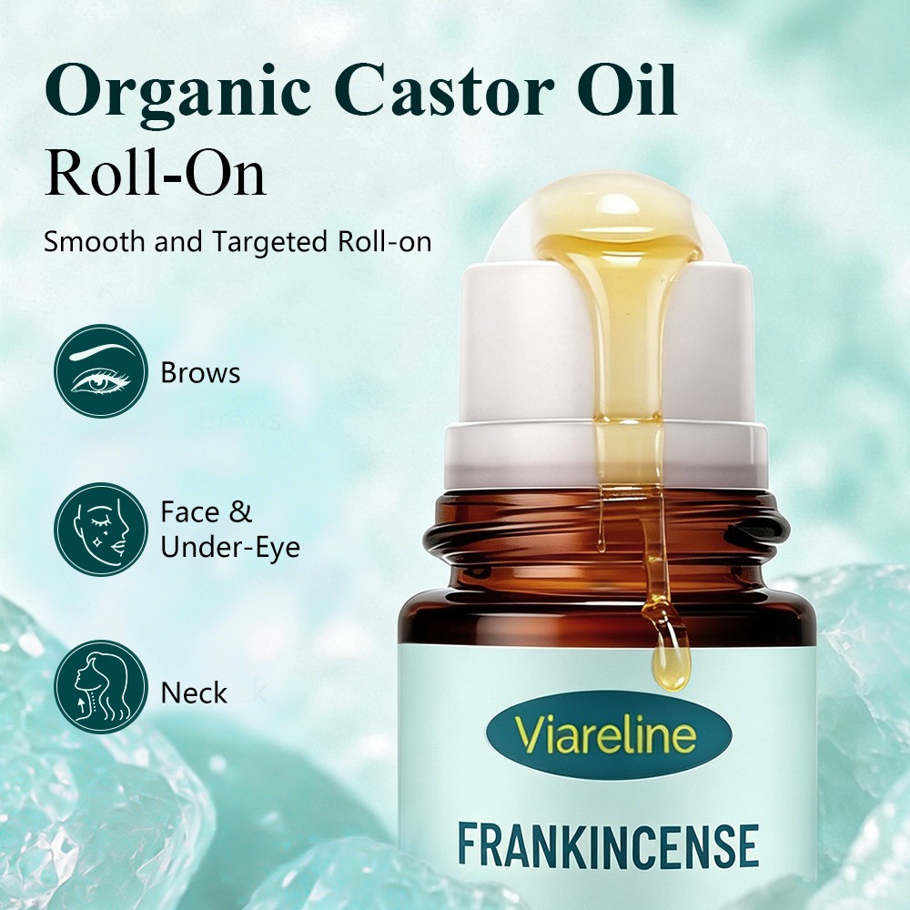 Frankincense & Castor Essential Oil Roll-On for Wrinkles and Dark Circles 50ml