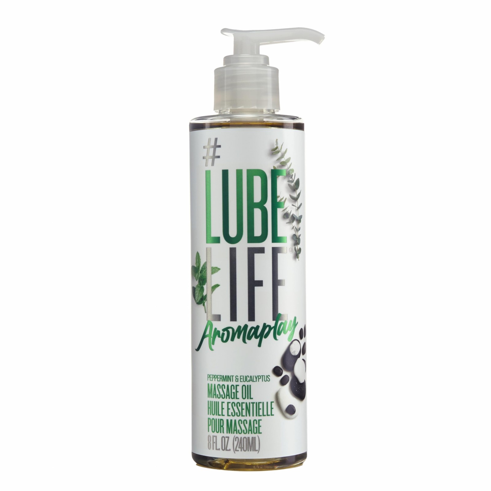 LubeLife Aromaplay Eucalyptus and Peppermint 8 Fl Oz (Pack of 1), Clear