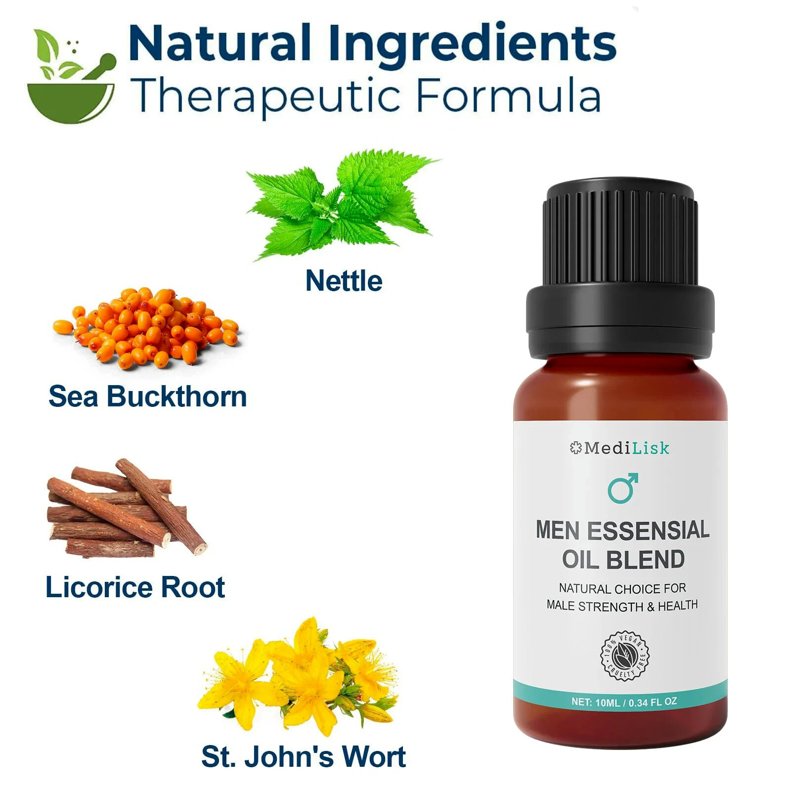 MediLisk Men Essensial Oil Blend | 100% Natural Formula