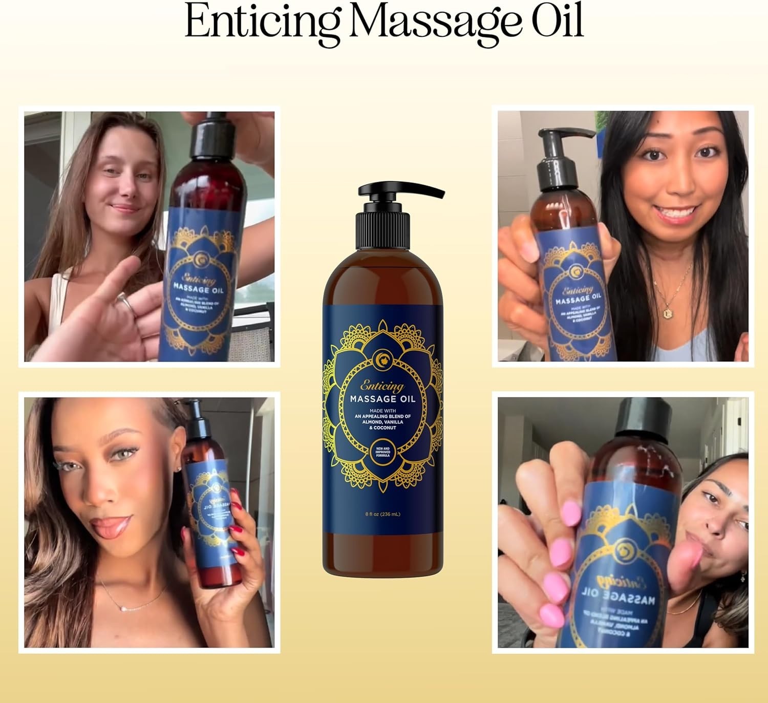 Vanilla Massage Oil with Sweet Almond & Coconut – Perfect for Date Night