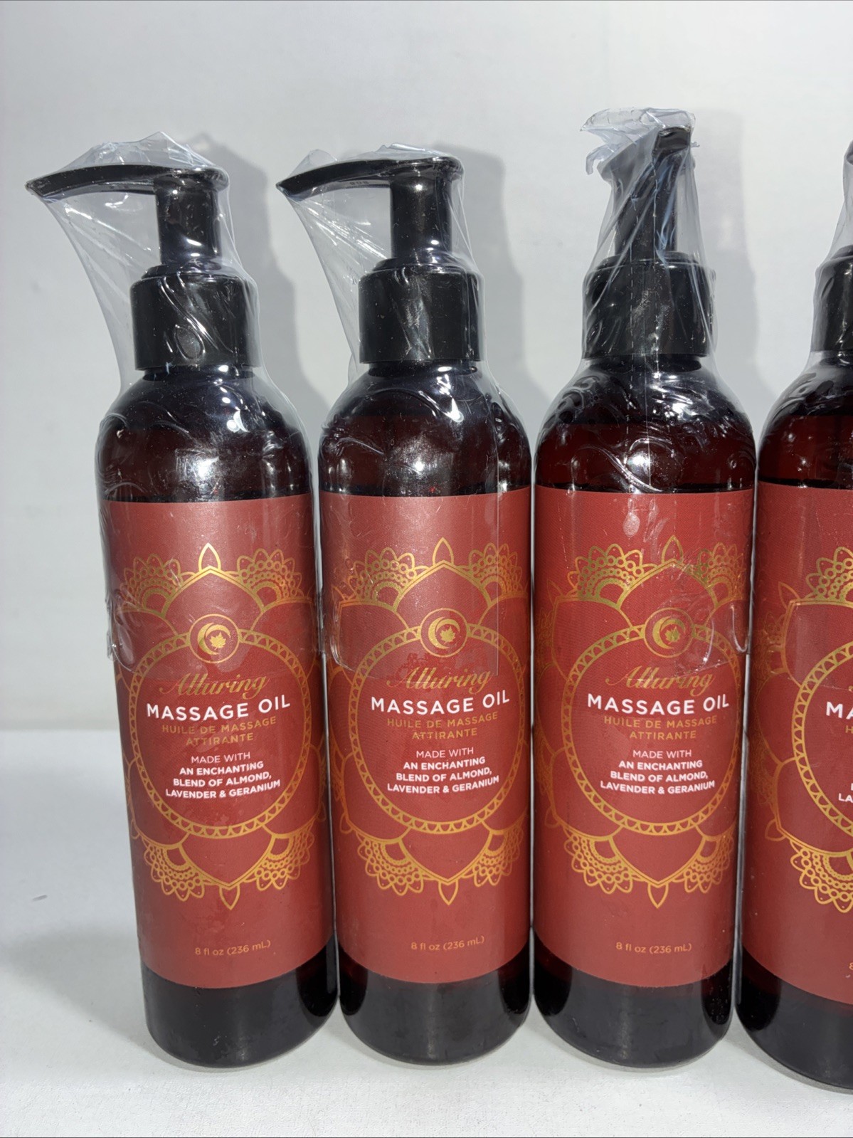5 Sealed Alluring Massage Oils, 8 Oz Each