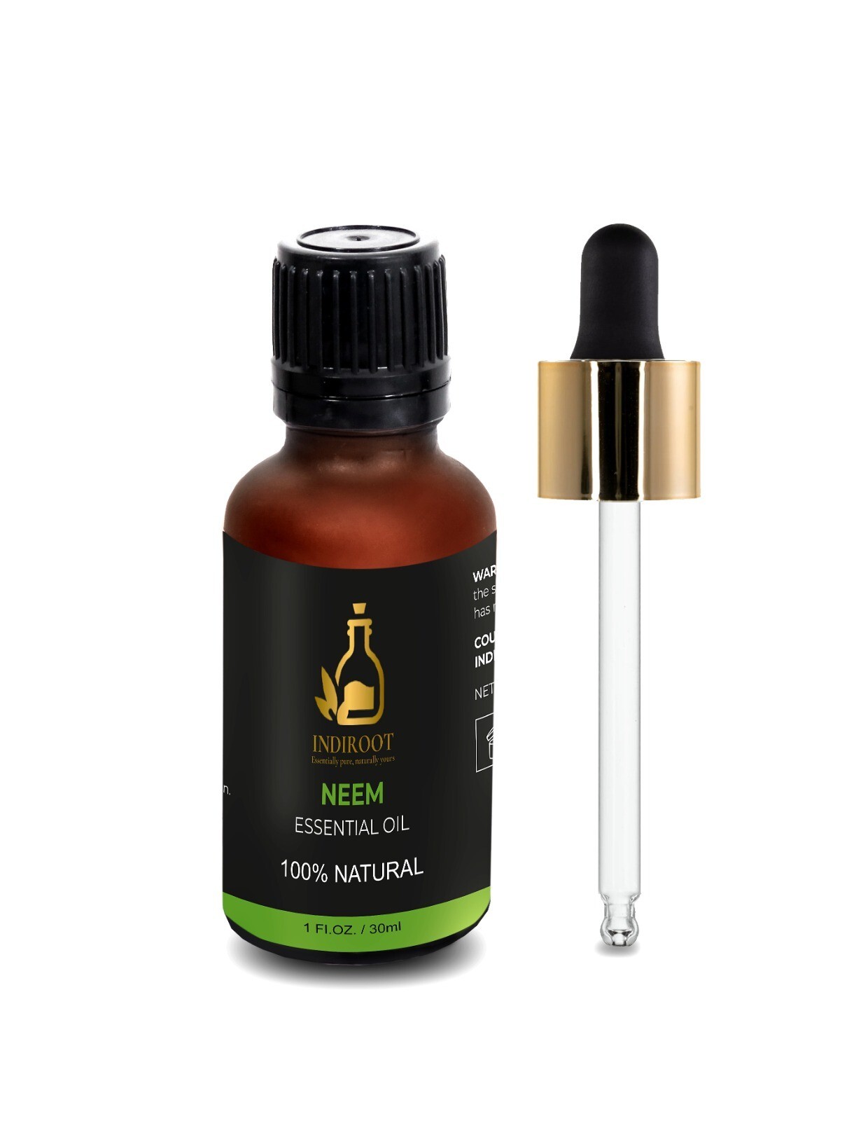 Neem, Azadirachta Indica Essential Oil, 100% Natural, 1 Fl Oz, with Dropper
