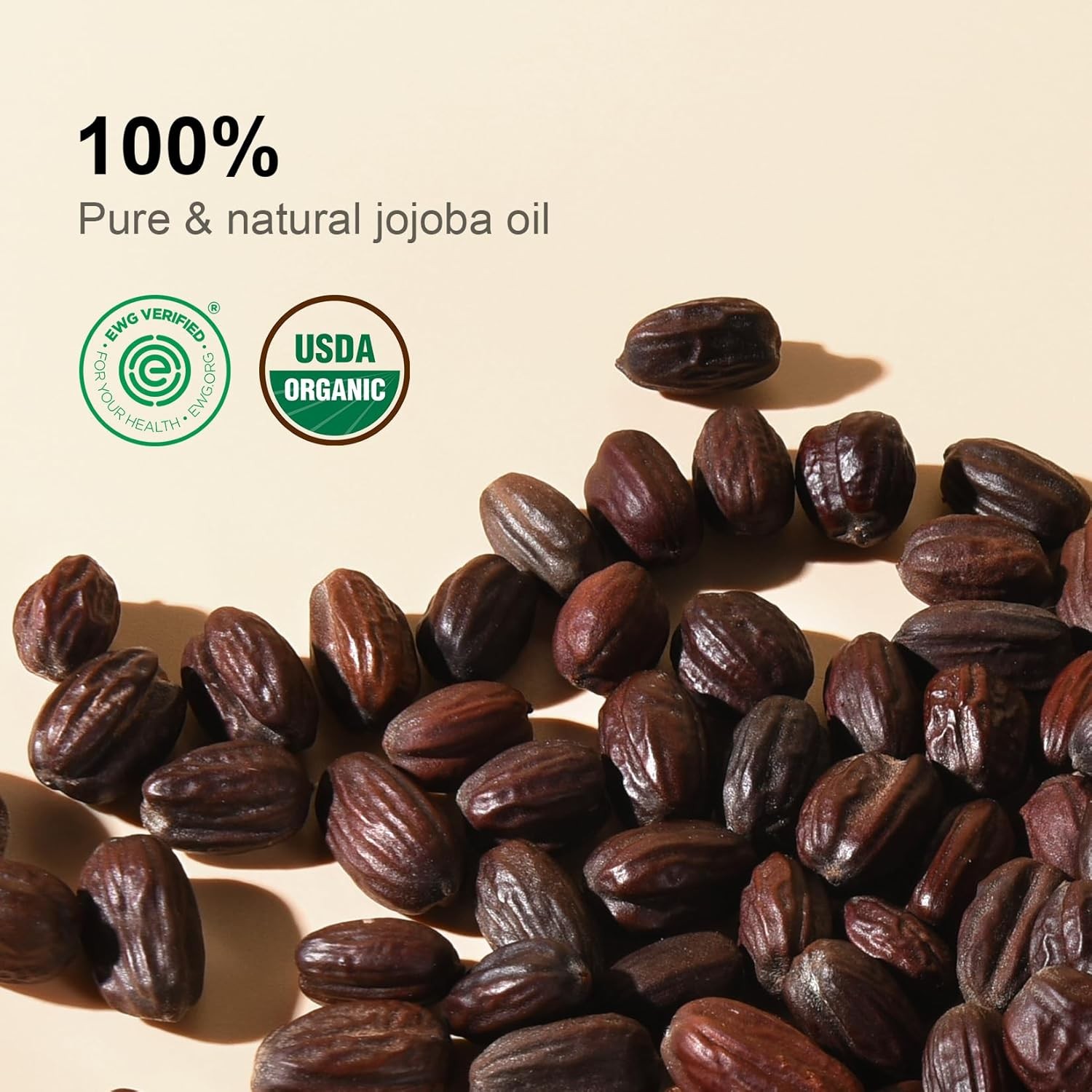 Pure Jojoba Oil Organic USDA Certified 16 fl oz, 100% Natural Jojoba Oil for Hai