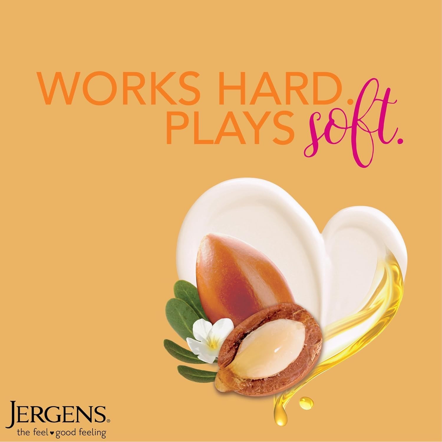 Jergens Deep Restoring Argan Oil Moisturizer, 16.8 Fl Oz (Pack of 1), White