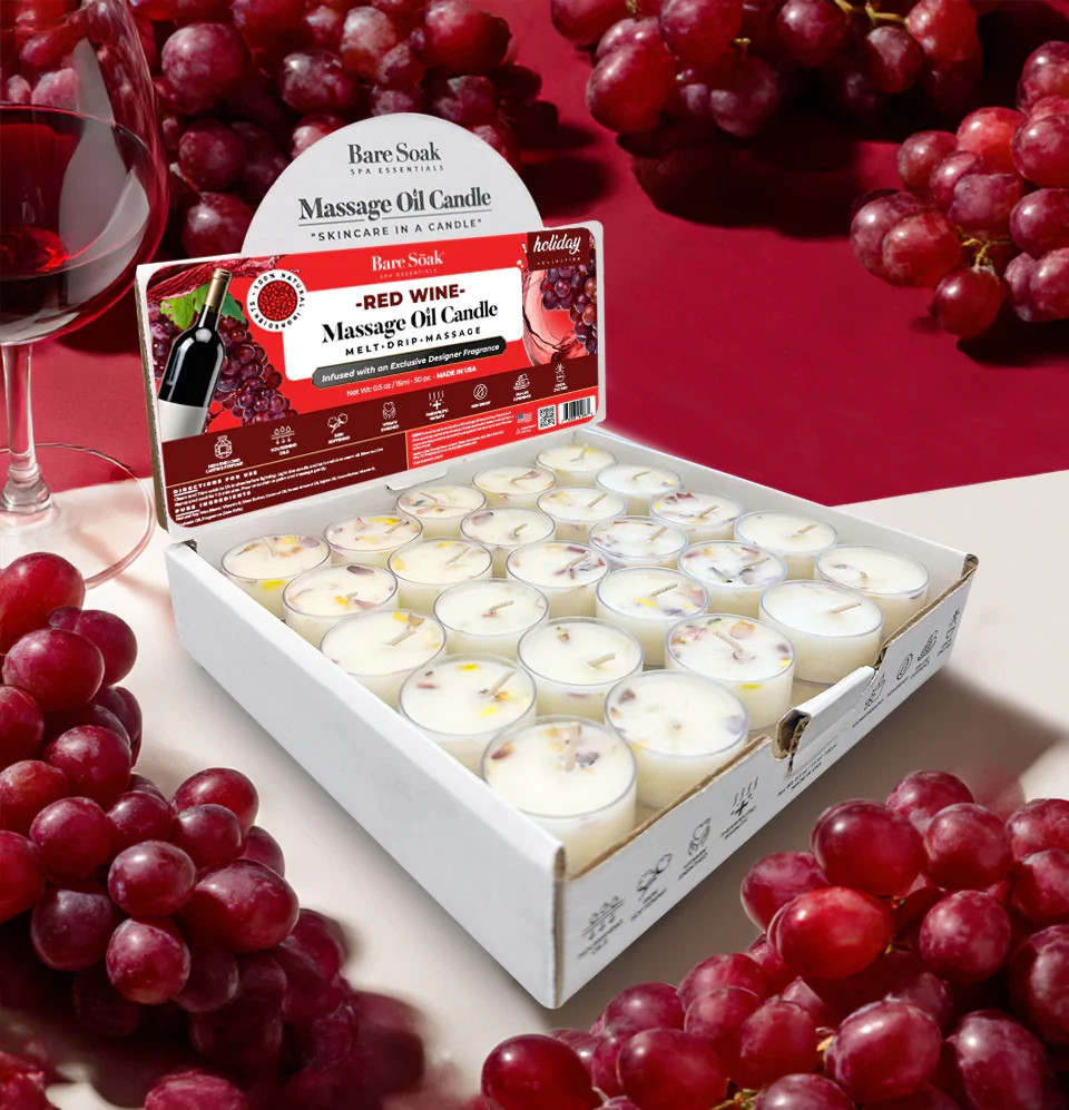 Bare Soak Floral Tea Light Massage Oil Candles (50pc)
