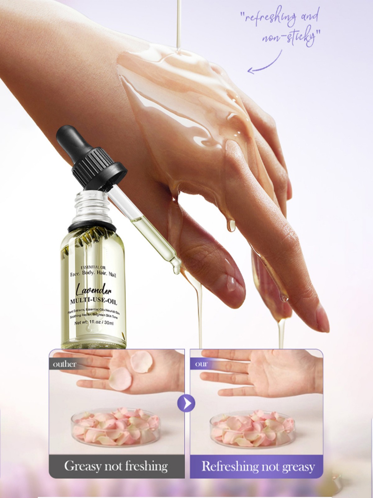 1Pcs For Face&Body&Hair&Nail Lavender Fragrance Lavender Essential Oil 30ml