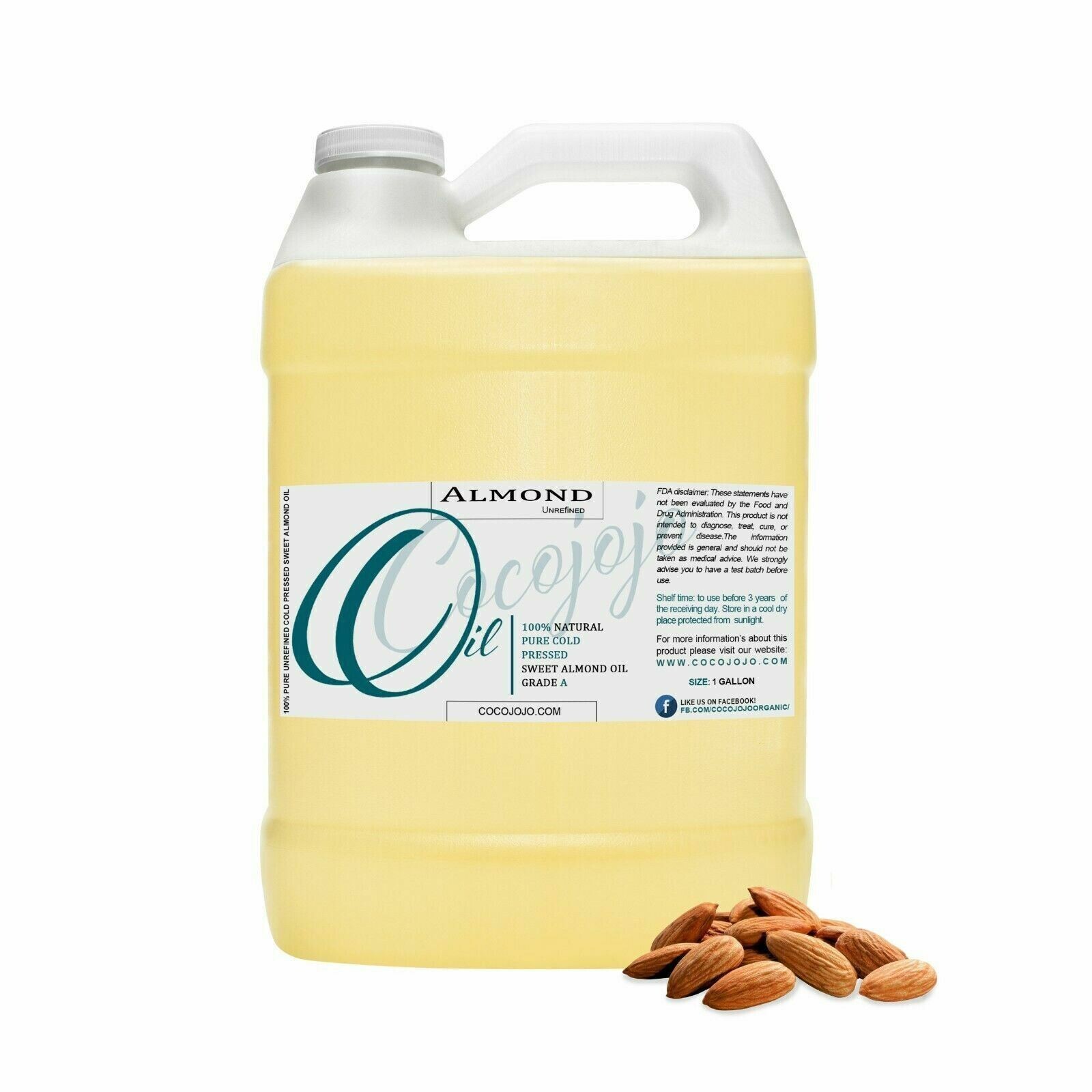 32 Oz or 1 gallon sweet almond oil pure unrefined cold pressed grade carrier oil