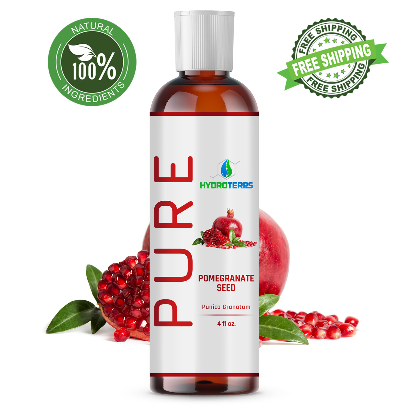 Pomegranate Seed Oil 4 oz. Unrefined 100% Pure Cold Pressed For Skin Face Hair