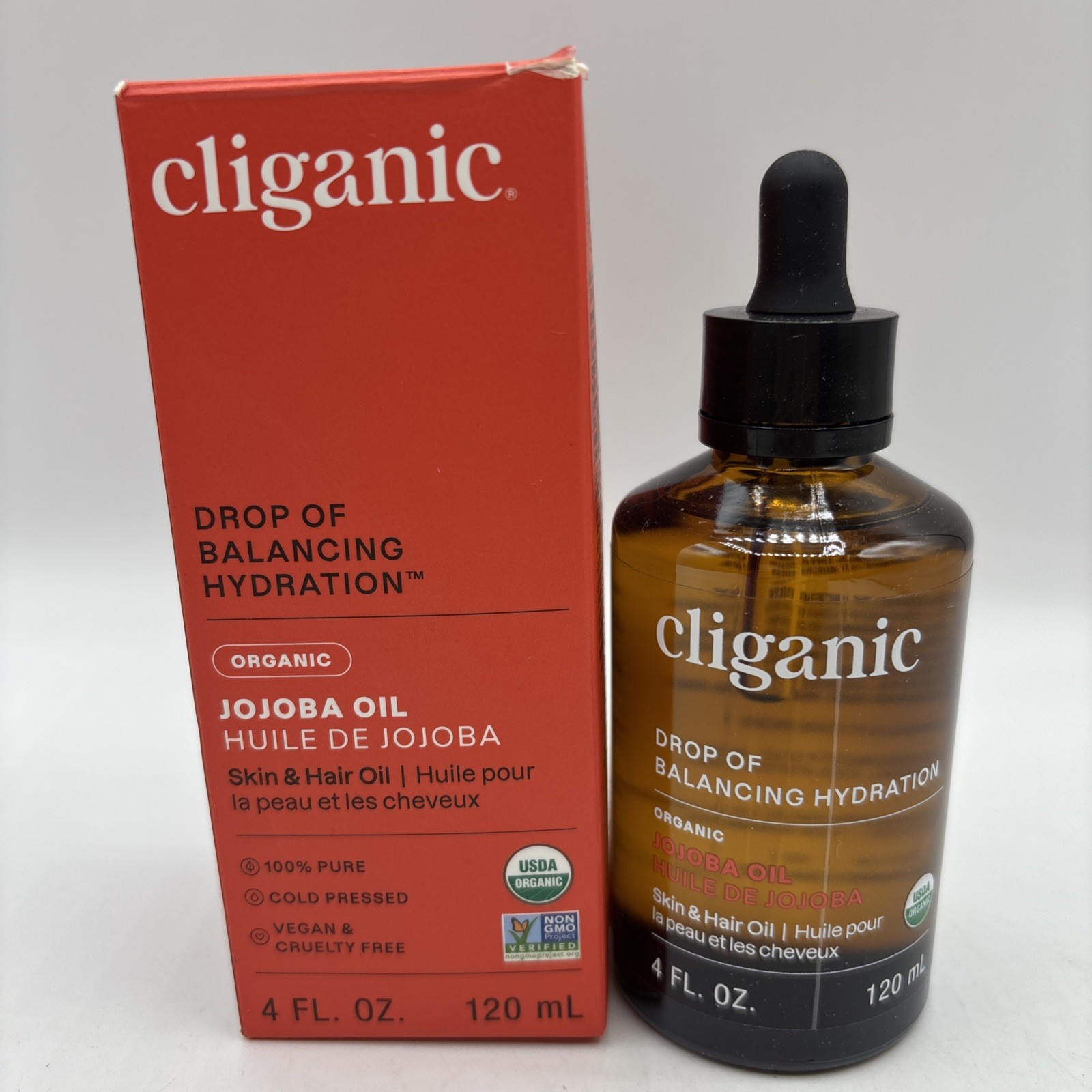 Cliganic Organic Jojoba Oil, 100% Pure (4Oz) | Moisturizing For Face,