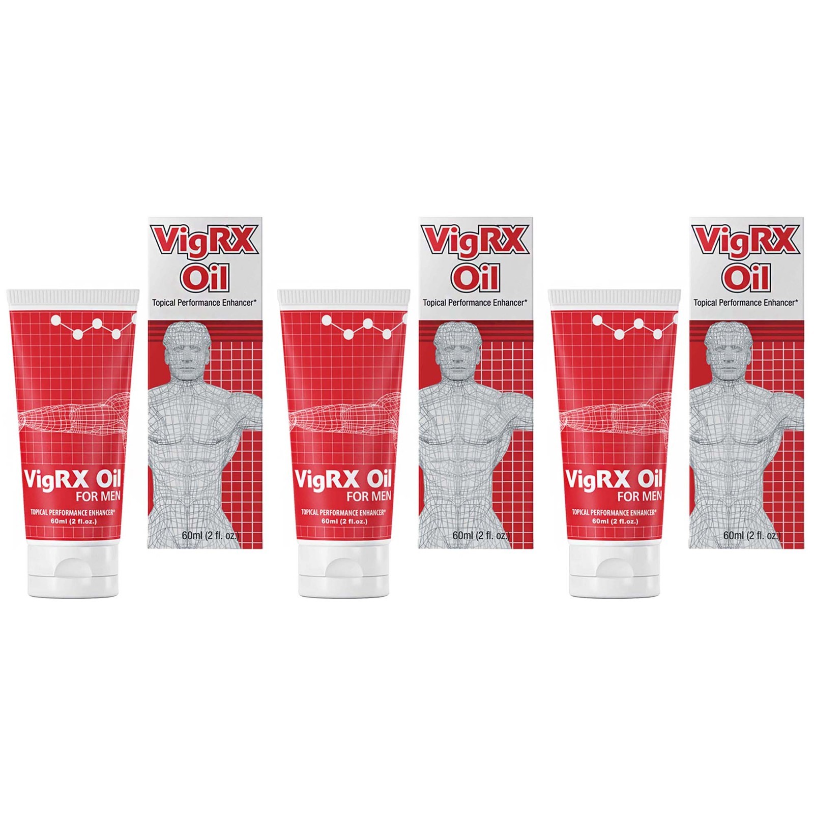 VigRX Oil for Men – 3 Tubes (2 oz Each) | Topical Massage Oil | 3-Month Supply
