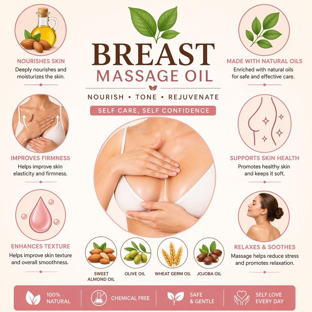 Male Female Natural Breast Enhancement Oil Estrogen Support – 100ml / 3.38 fl oz