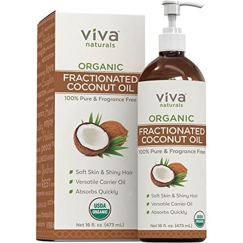 (2 Pack) Organic Fractionated Coconut Oil 16 fl oz – Skin Moisturizer, Exp 07/26