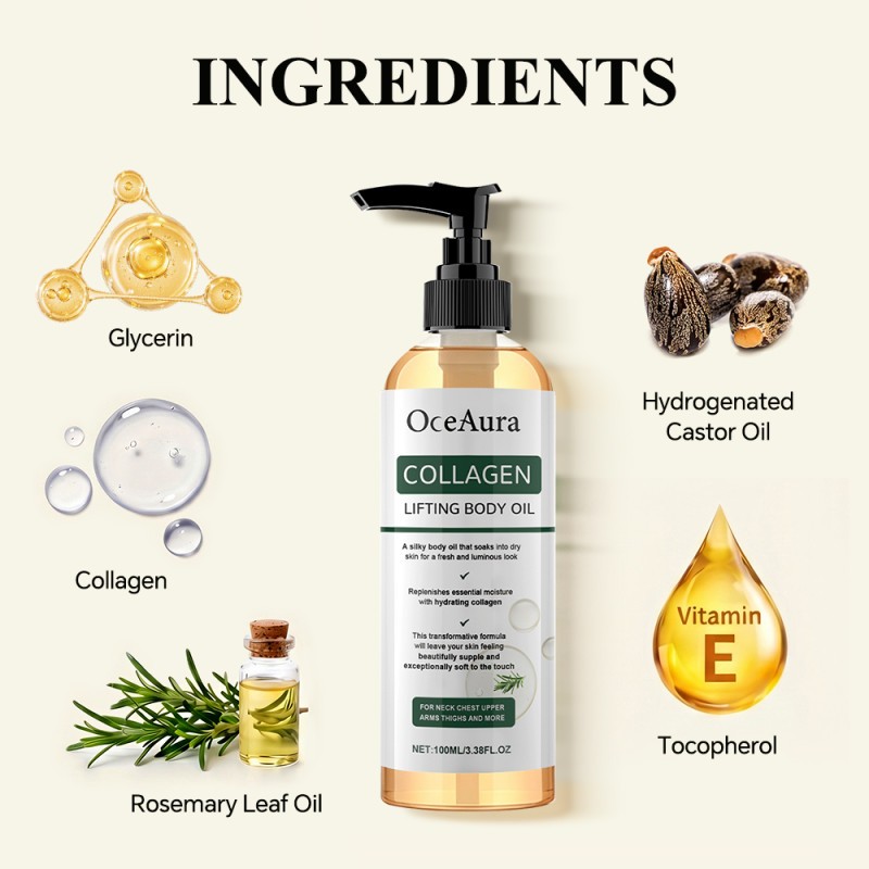 100ml Collagen Firming Body Oil Deeply Hydrating and Nourishing Gentle Massage