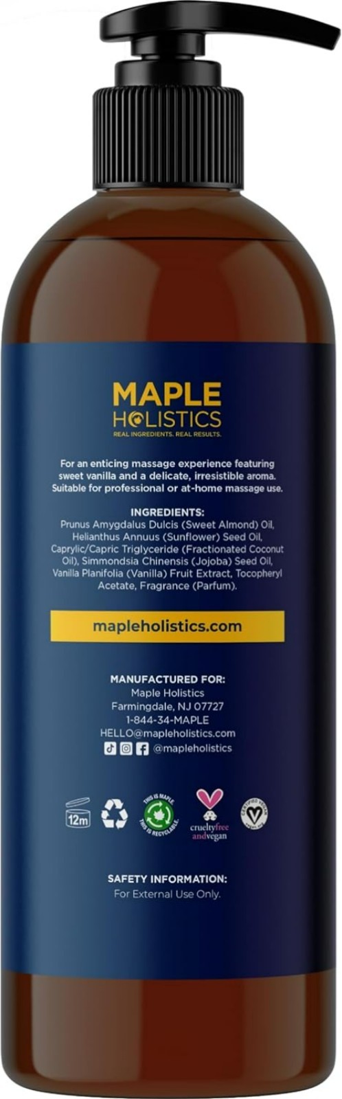 Sweet Almond and Vanilla Massage Oil for Couples – 8oz Intimate Relaxation