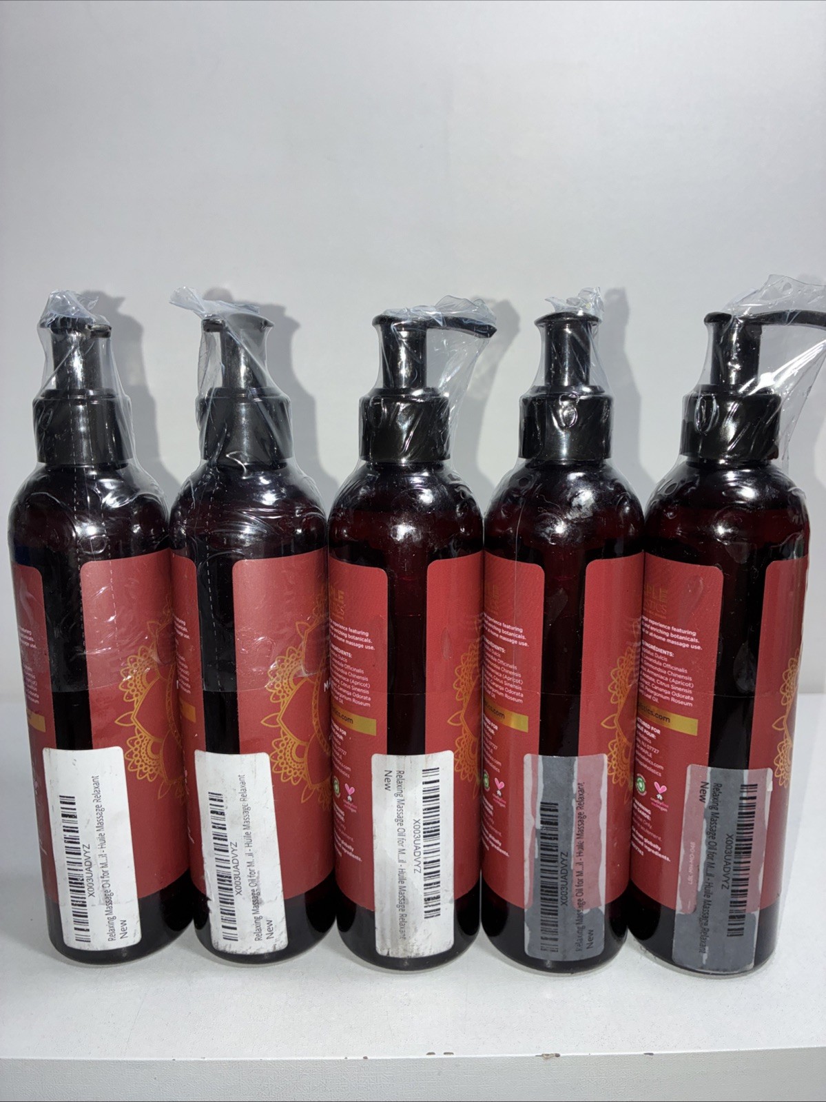 5 Sealed Alluring Massage Oils, 8 Oz Each