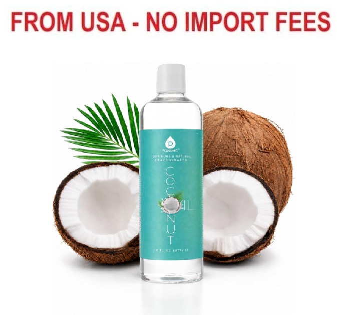 Pursonic Pure Unscented Fractionated Coconut Oil – 16 Oz Multipurpose Oil for Sk