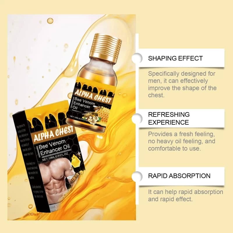 Bee Venom Men’s Chest Firming Oil Skin Contouring Elasticity Care Nourishing Oil