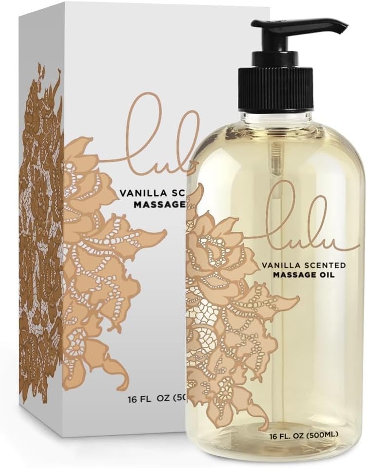 Lulu Vanilla Massage Oil with Fractionated Coconut & Cocoa Butter, Deeply Nouris
