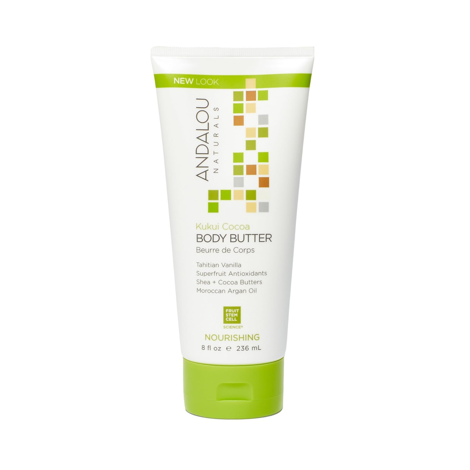 Andalou Naturals Body Butter, Kukui Cocoa 8 Fl Oz (Pack of 1), GREEN,WHITE