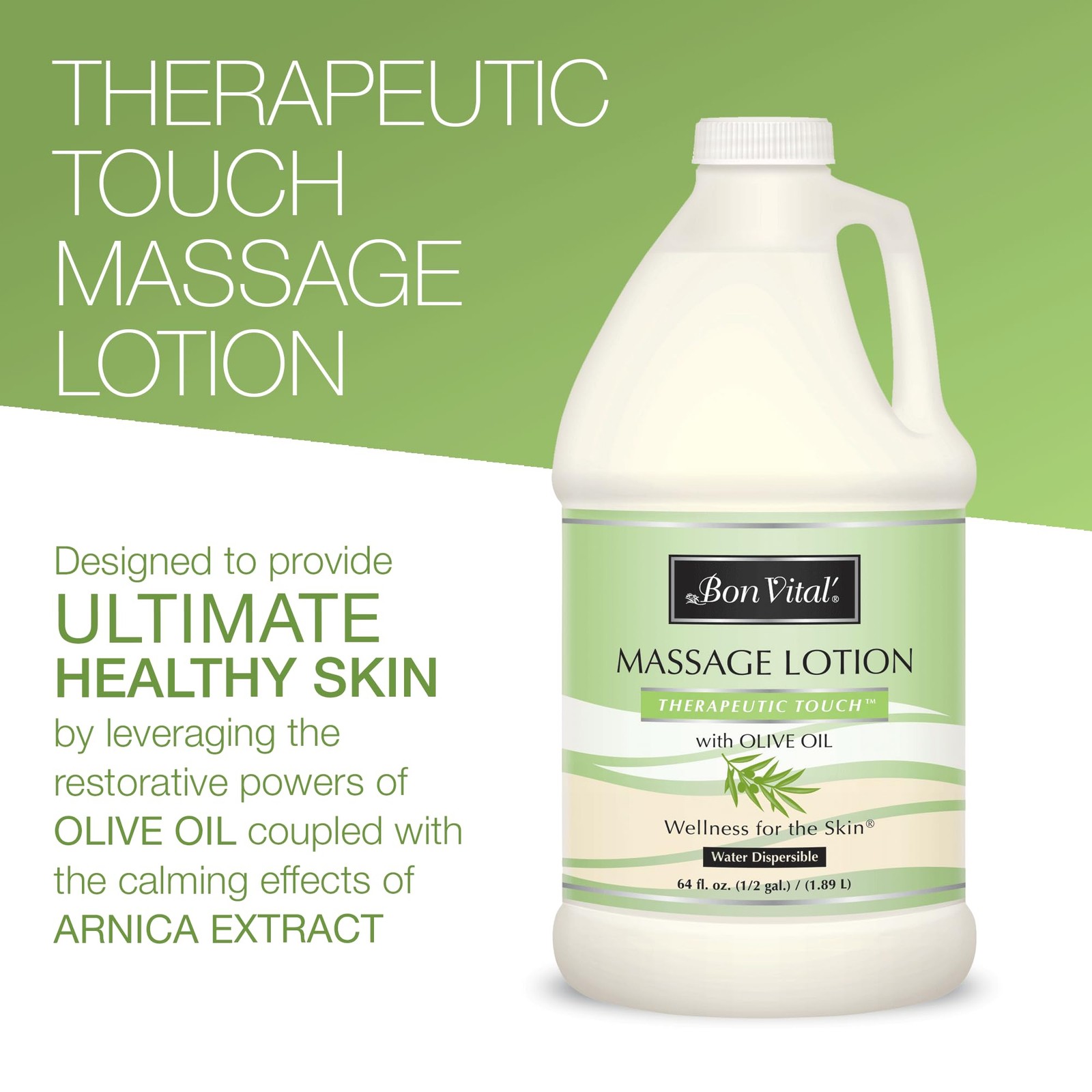 Bon Vital’ Bon Vital Therapeutic Touch Massage Lotion 1-Gallon Olive