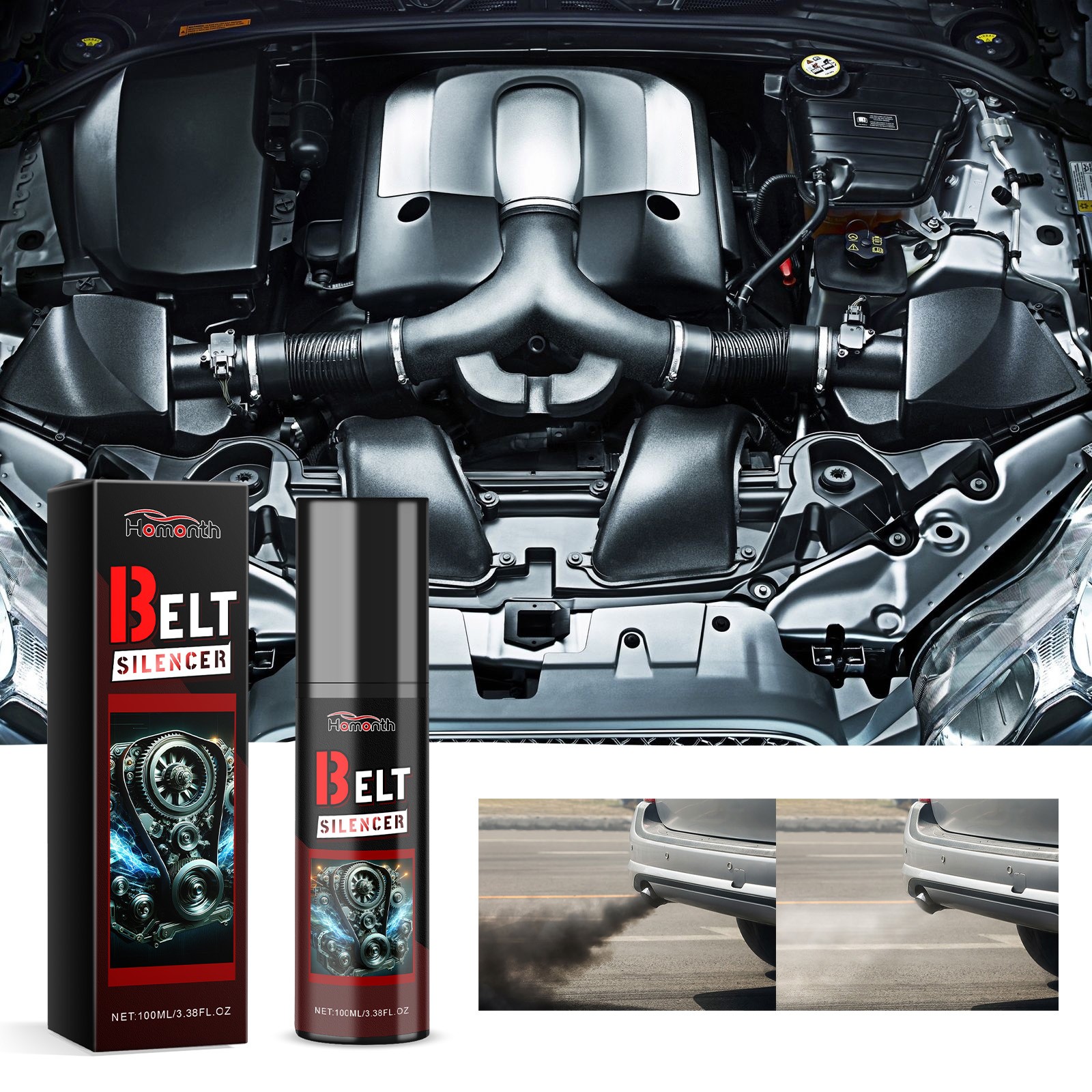 Professional Car Belt Silencer Spray Anti-Slip Lubricant Noise Reducer 100ml