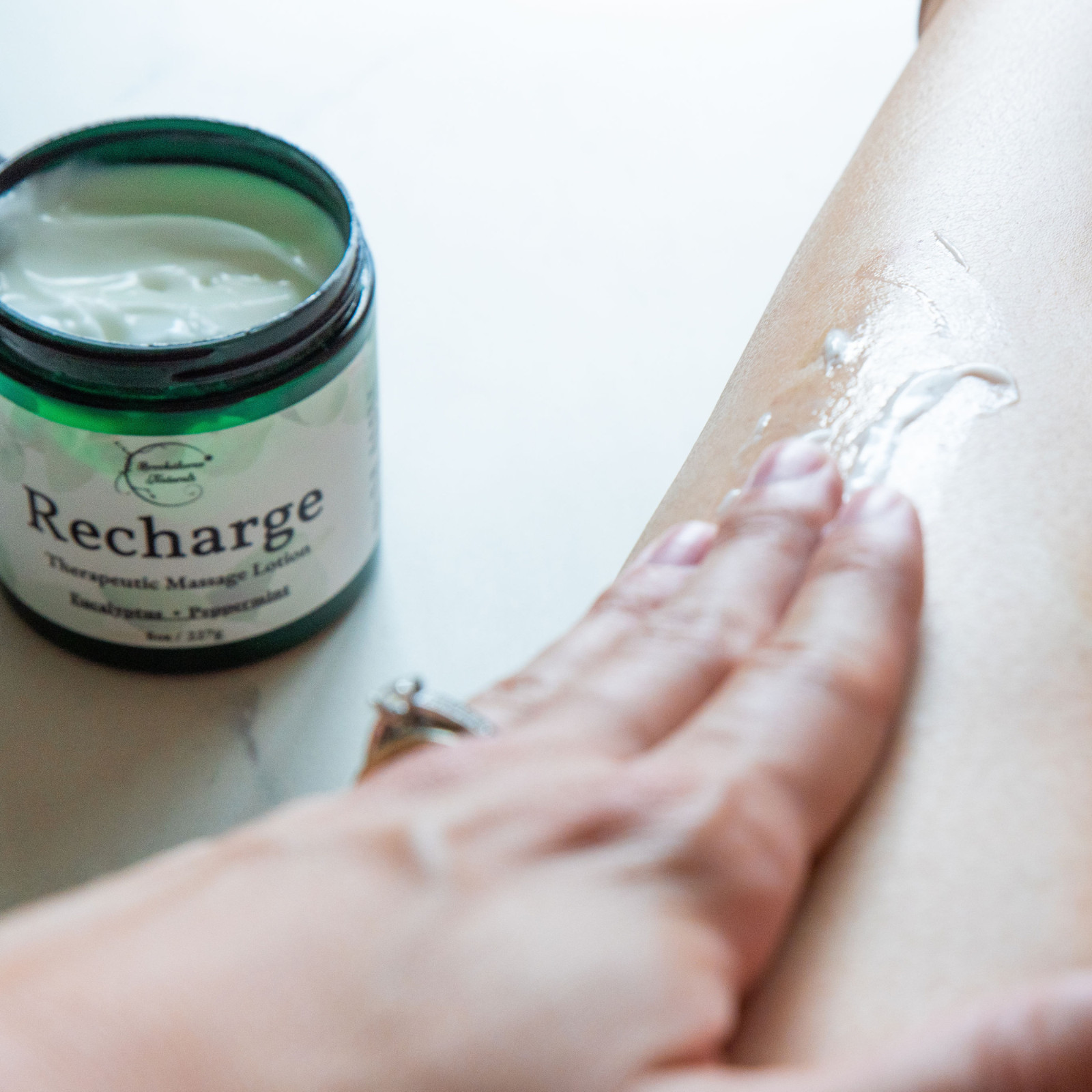 Recharge Massage Lotion – Infused with Eucalyptus & Peppermint Essential Oils