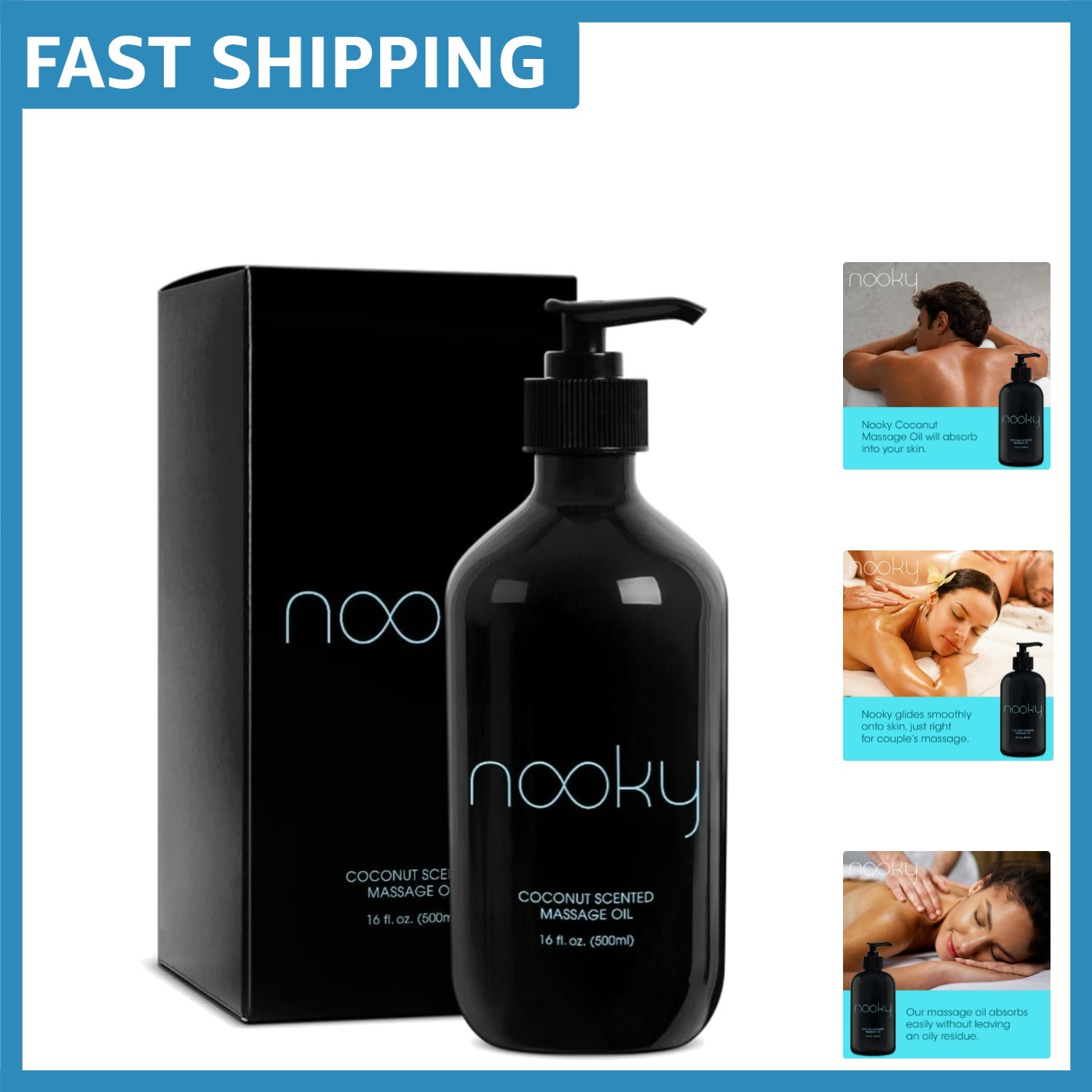 Elegant Pump Bottle Coconut Massage Oil – 16oz for A Soothing Experience