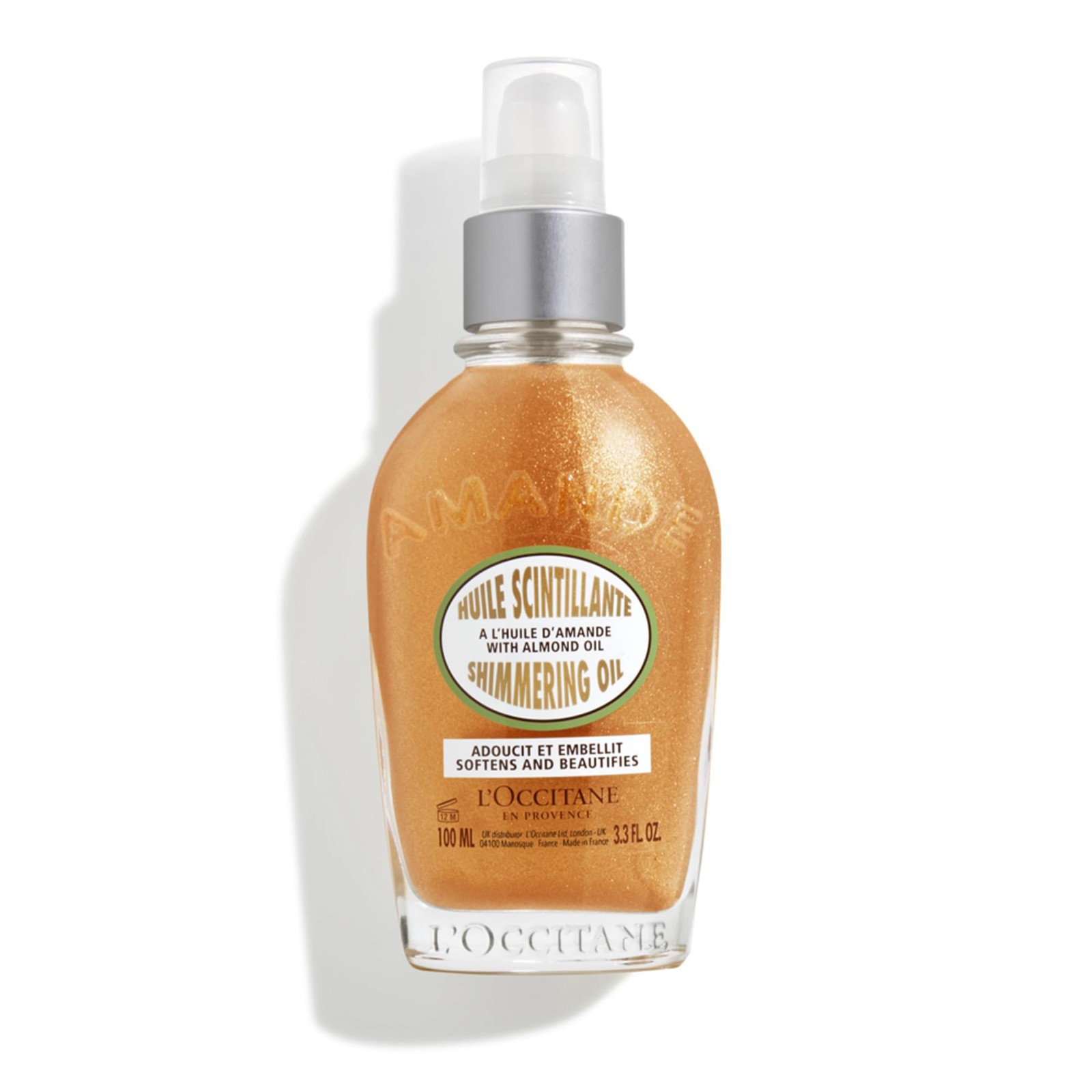 L’OCCITANE Almond Shimmering Body Oil Instant Golden Glow 3.3 fl oz