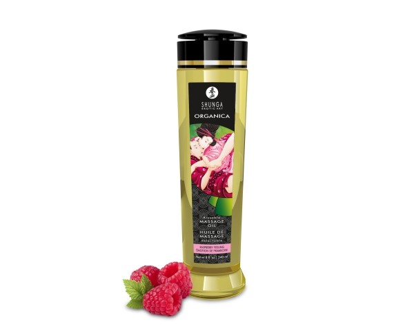 Shunga Organica Kissable Massage Oil – 8 fl oz (240 ml) – Raspberry Feeling